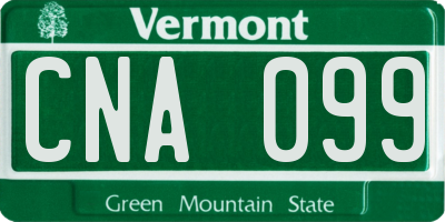 VT license plate CNA099