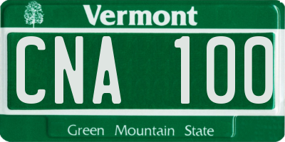VT license plate CNA100