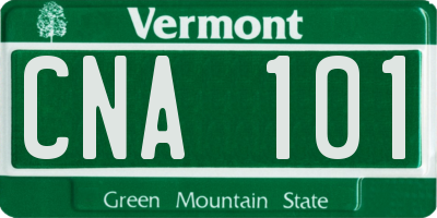 VT license plate CNA101