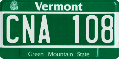 VT license plate CNA108