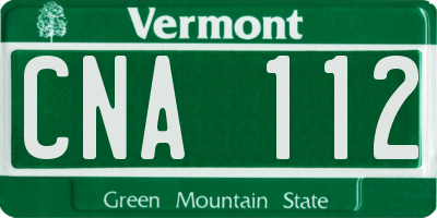 VT license plate CNA112