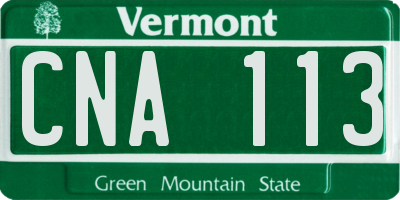 VT license plate CNA113