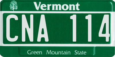 VT license plate CNA114