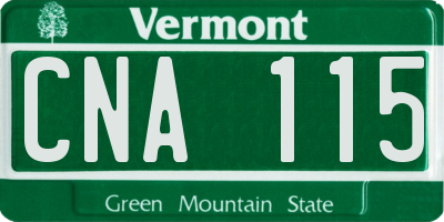 VT license plate CNA115