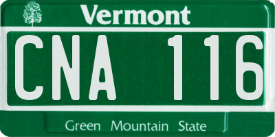 VT license plate CNA116