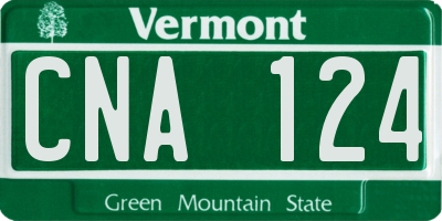 VT license plate CNA124