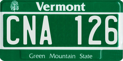 VT license plate CNA126
