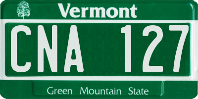 VT license plate CNA127