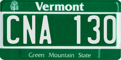 VT license plate CNA130