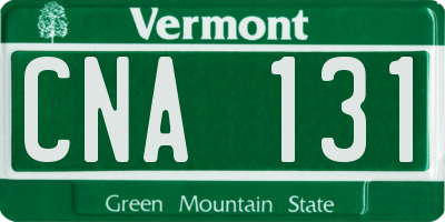 VT license plate CNA131