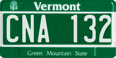 VT license plate CNA132