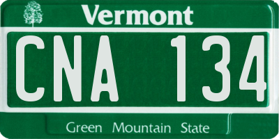 VT license plate CNA134