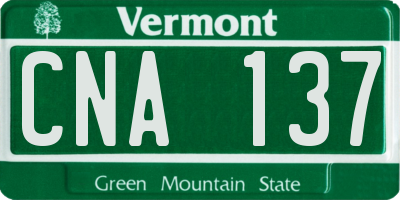 VT license plate CNA137
