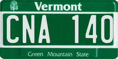 VT license plate CNA140