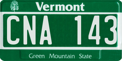 VT license plate CNA143