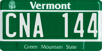 VT license plate CNA144