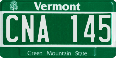 VT license plate CNA145