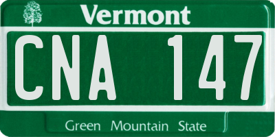 VT license plate CNA147