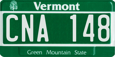 VT license plate CNA148
