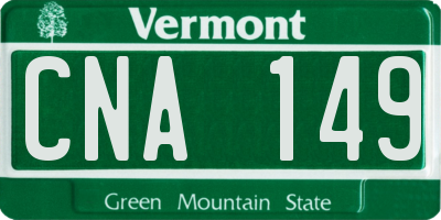 VT license plate CNA149
