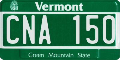 VT license plate CNA150