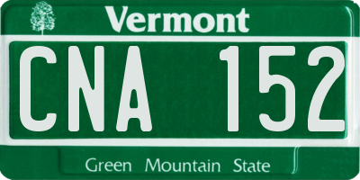 VT license plate CNA152