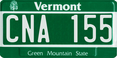 VT license plate CNA155