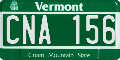 VT license plate CNA156