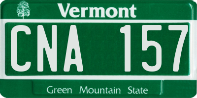 VT license plate CNA157