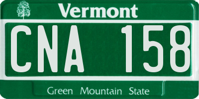 VT license plate CNA158