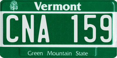 VT license plate CNA159
