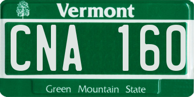 VT license plate CNA160