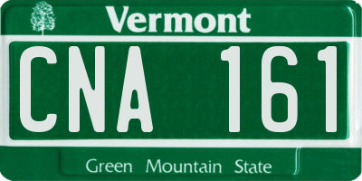 VT license plate CNA161