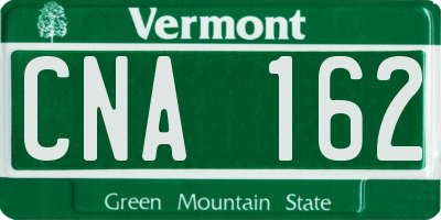 VT license plate CNA162