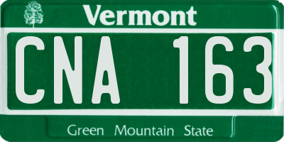 VT license plate CNA163