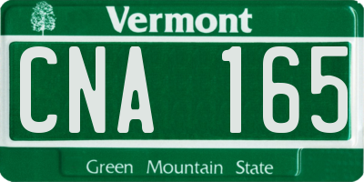 VT license plate CNA165