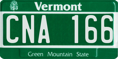 VT license plate CNA166