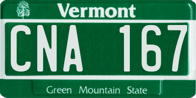 VT license plate CNA167