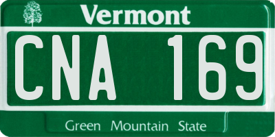 VT license plate CNA169
