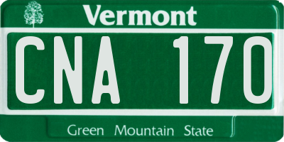 VT license plate CNA170