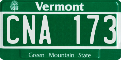 VT license plate CNA173