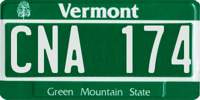 VT license plate CNA174