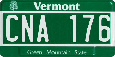 VT license plate CNA176