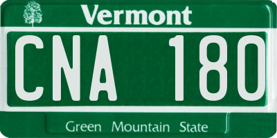 VT license plate CNA180