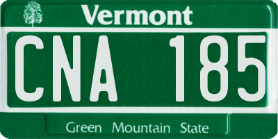 VT license plate CNA185