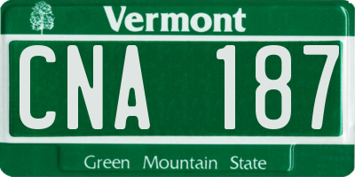 VT license plate CNA187