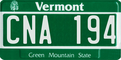 VT license plate CNA194