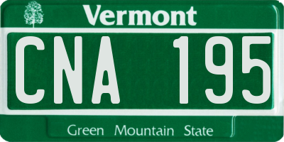 VT license plate CNA195