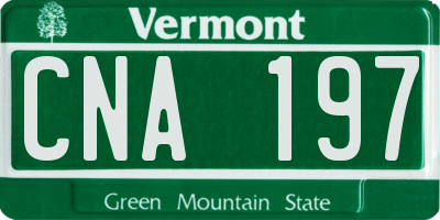 VT license plate CNA197