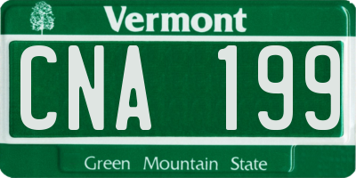 VT license plate CNA199